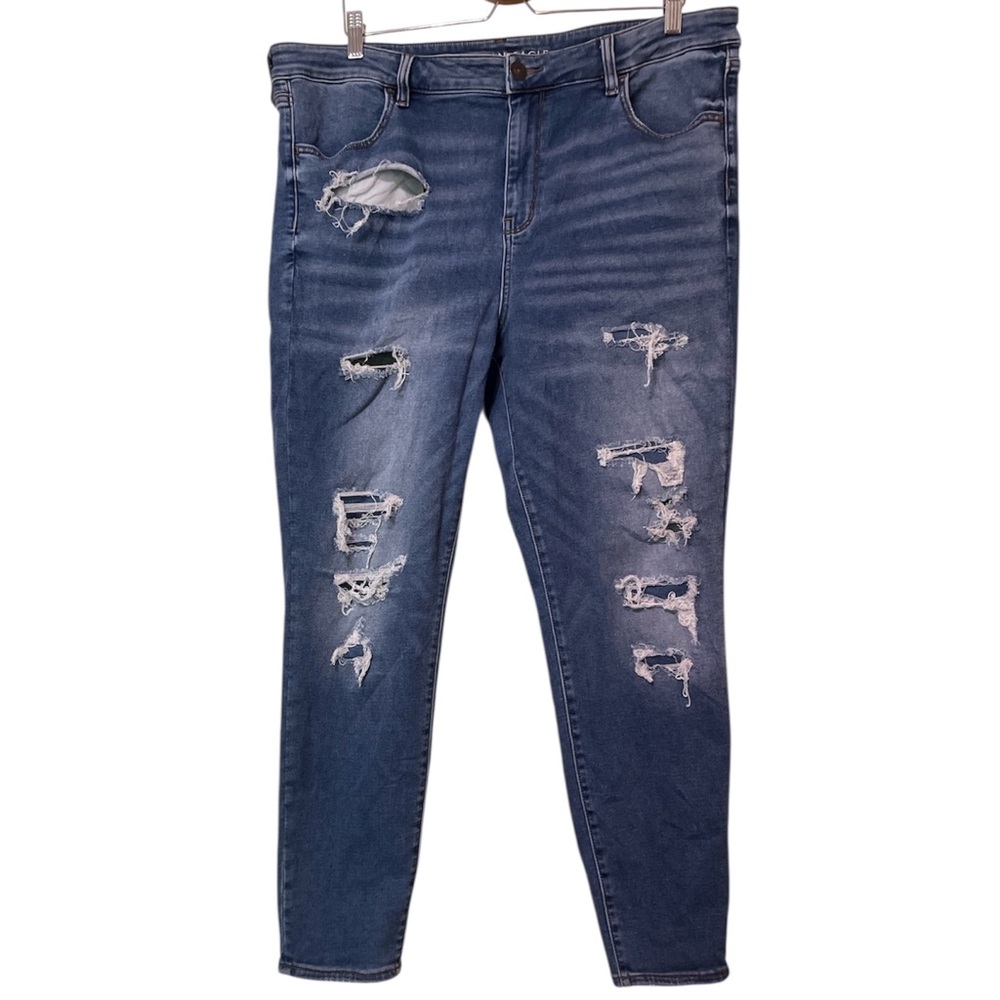 American Eagle Outfitters NE(X)T LEVEL STRETCH HI-RISE JEGGING Distressed  20 R